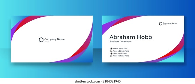 Modern business card design template with abstract geometric elements. Suit for visit card, name card, personal branding, identity card