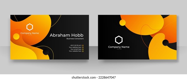 Modern business card design template with clean abstract geometric shapes decoration elements