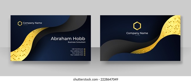 Modern business card design template with clean abstract geometric shapes decoration elements