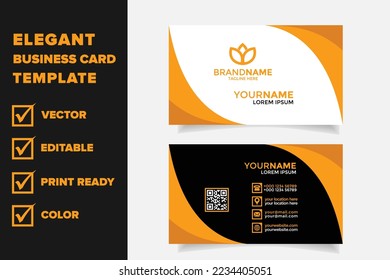 	
modern business card design template editable vector format yellow black and white color combination