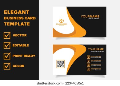 	
modern business card design template editable vector format yellow black and white color combination