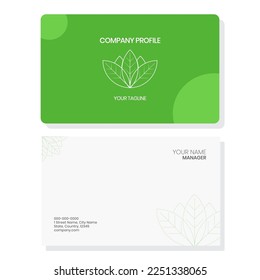 modern business card design template with supporting illustrations