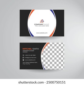 Modern business card design template, abstract card design