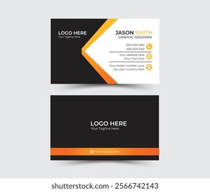 Modern business card design card template. Professional business card template, visiting card. Designed for business and corporate concept. Vector illustration design.