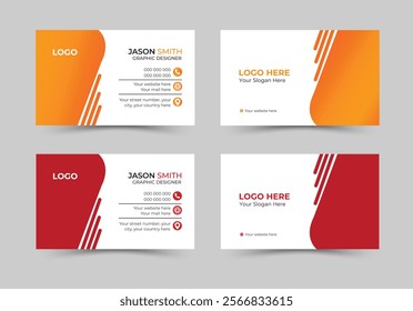 Modern business card design template. Professional business card template, visiting card. Designed for business and corporate concept. Vector illustration design.