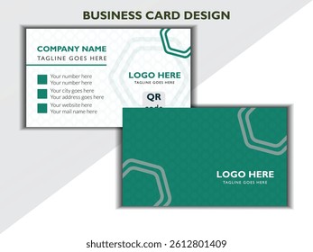 Modern Business Card Design Template,  Professional Corporate Layout.