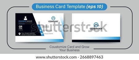 Modern business card design template for company. Modern Professional Business Card Design Template, 
clean, minimal, and easy to customize
