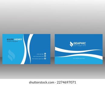Modern business card design vector,digital style business card vector template,Blue modern creative visiting card and name card horizontal simple clean template design