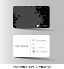 
Modern business card design.Black and white on the gray background. Vector illustration. 