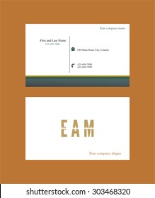 Modern business card with EAM logo