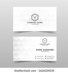 Modern Business Card With Geometric Hexagon Pattern,Vector.