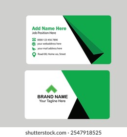 modern business card green color.