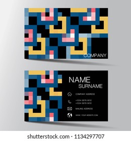Modern business card. Inspiration from pixel. Vector illustration EPS10.