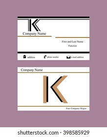 Modern business card with K letter logo