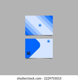 modern business card with layered frame concept, blue color, vector design graphic