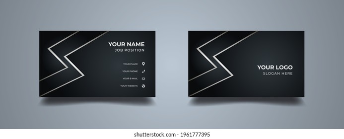 Modern business card with metallic lines. Abstract business presentation background concept. Vector illustration ready to print.