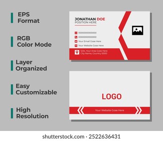 Modern business card, personal identity card, corporate card, simple business card, layout, set