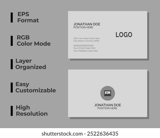 Modern business card, personal identity card, corporate card, simple business card, layout, set