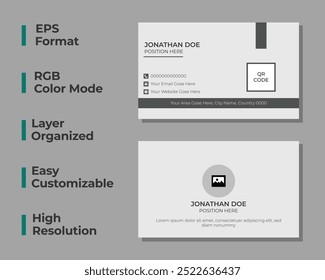 Modern business card, personal identity card, corporate card, simple business card, layout, set