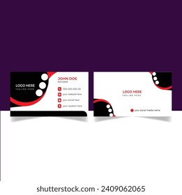 Modern Business Card, Personal Visiting card Vector for print, Creative and Clean Business Card Template, Portrait and landscape orientation.	
