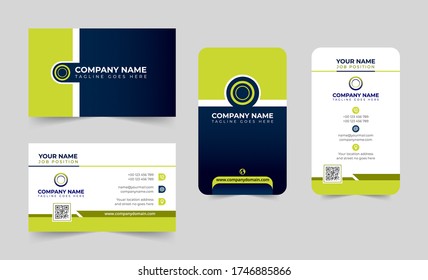 Modern Business Card with place for logo, Corporate business card template, unique card design template