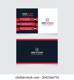 Modern Business Card Print Templates.Personal Visiting Card With Company Logo.Business Card Design Vector Illustration Stationery.
Double Sided Business Card Flat.