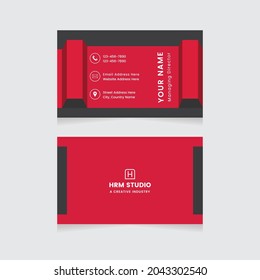 Modern Business Card Print Templates.Personal Visiting Card With Company Logo.Business Card Design Vector Illustration Stationery.Double Sided Business Card Flat.