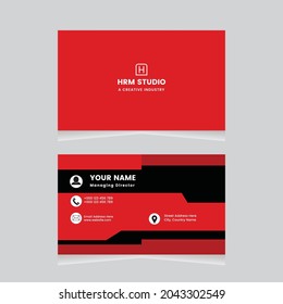 Modern Business Card Print Templates.Personal Visiting Card With Company Logo.Business Card Design Vector Illustration Stationery.Double Sided Business Card Flat.
