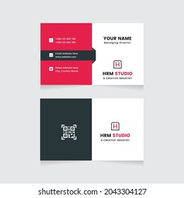 Modern Business Card Print Templates.Personal Visiting Card With Company Logo.Business Card Design Vector Illustration Stationery.Double Sided Business Card Flat.