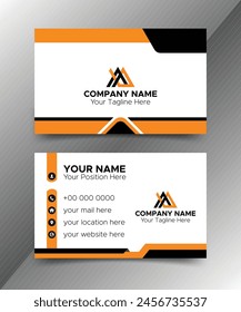 Modern business card | professional visiting card design |White And Yellow Colors Business Card template