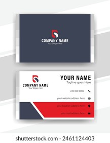 Modern Business Card, Red And Black Colors, Creative And Clean Double-sided Business Card Template