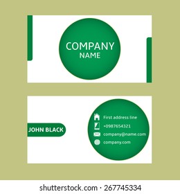 Modern Business Card with Sample Text and Company Logo . Vector illustration.