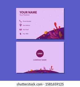 Modern business card set. template with  flowers vector illustration. for company card design.