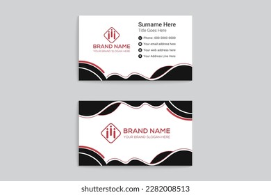 Modern business card template with abstract shape