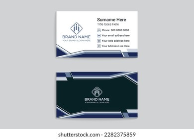 Modern business card template with abstract shape