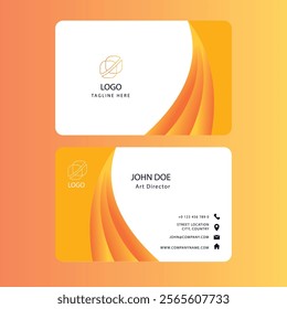 Modern business card template with abstract design