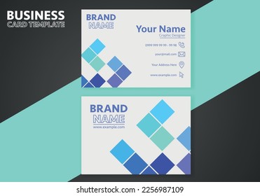 Modern business card template, Back and front business card template. Illustration Vector 
