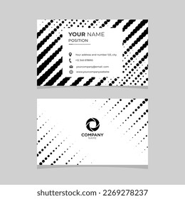 Modern business card template with black color