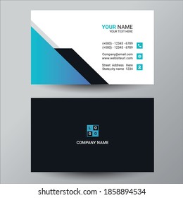 Modern Business Card Template With Blue Shapes