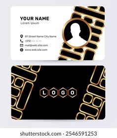Modern business card template. Clean and minimalistic design emphasizes the corporate identity of the company. The image reflects professionalism and elegance.
