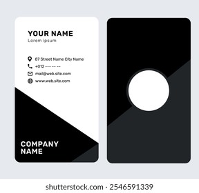 Modern business card template. Clean and minimalistic design emphasizes the corporate identity of the company. The image reflects professionalism and elegance.