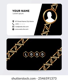 Modern business card template. Clean and minimalistic design emphasizes the corporate identity of the company. The image reflects professionalism and elegance.