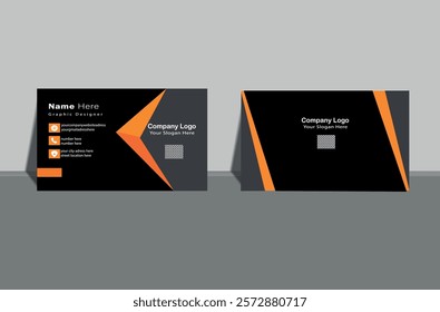 "Modern business card template with a clean design and editable text. Perfect for corporate professionals, freelancers, and startups. Fully customizable in vector format."