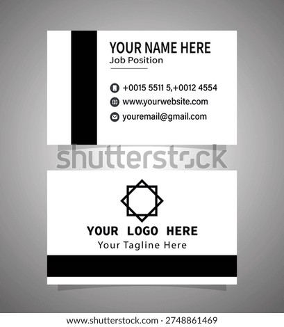 Modern business card template with clean design and customizable fields