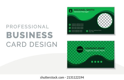Modern Business Card Template, Contact Information for company, Personal Business Card