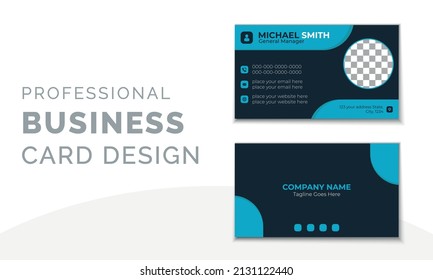 Modern Business Card Template, Contact Information for company, Personal Business Card