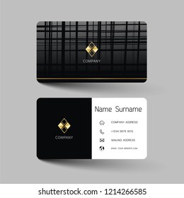 Modern business card template design. With inspiration from the abstract.
Contact card for company. Two sided black and white . Vector illustration. 
