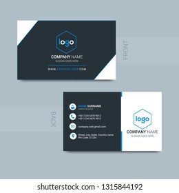 Modern business card template design. Contact card for company. Two sided on the background. Vector illustration. - Vector