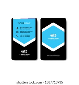 Modern business card template design. Contact card for company. Two sided on the background