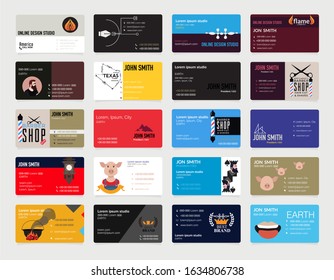 Modern business card template design. Contact card for company. Vector illustration. (clean, color, modern)